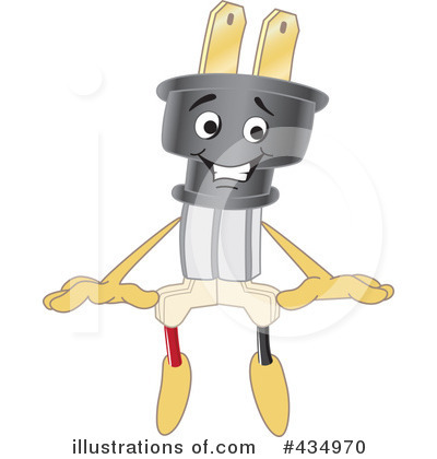 Royalty-Free (RF) Electric Plug Character Clipart Illustration by Mascot Junction - Stock Sample #434970