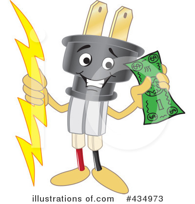 Electric Plug Mascot Clipart #434973 by Mascot Junction