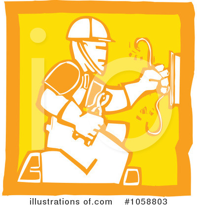 Royalty-Free (RF) Electrician Clipart Illustration by xunantunich - Stock Sample #1058803