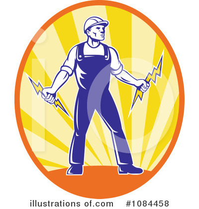 Royalty-Free (RF) Electrician Clipart Illustration by patrimonio - Stock Sample #1084458