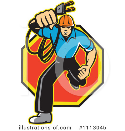 Royalty-Free (RF) Electrician Clipart Illustration by patrimonio - Stock Sample #1113045