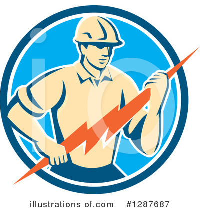 Royalty-Free (RF) Electrician Clipart Illustration by patrimonio - Stock Sample #1287687