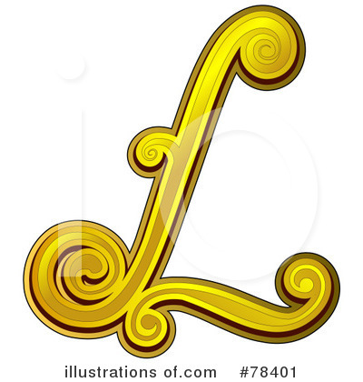 Royalty-Free (RF) Elegant Gold Letters Clipart Illustration by BNP Design Studio - Stock Sample #78401