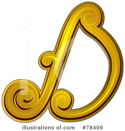 Royalty-Free (RF) Elegant Gold Letters Clipart Illustration by BNP Design Studio - Stock Sample #78409