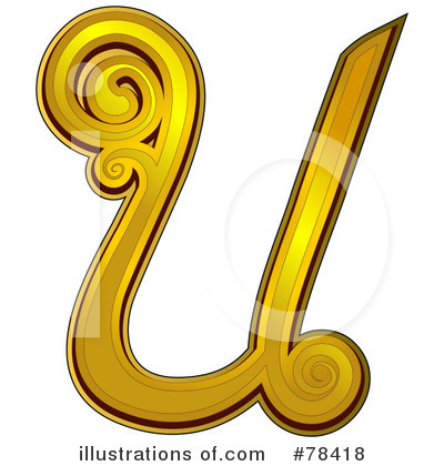Royalty-Free (RF) Elegant Gold Letters Clipart Illustration by BNP Design Studio - Stock Sample #78418