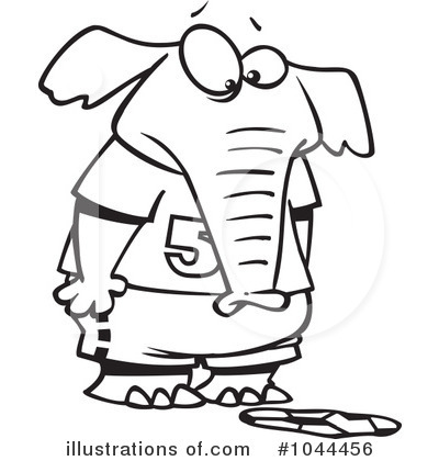 Royalty-Free (RF) Elephant Clipart Illustration by toonaday - Stock Sample #1044456