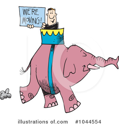 Royalty-Free (RF) Elephant Clipart Illustration by toonaday - Stock Sample #1044554