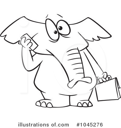 Royalty-Free (RF) Elephant Clipart Illustration by toonaday - Stock Sample #1045276