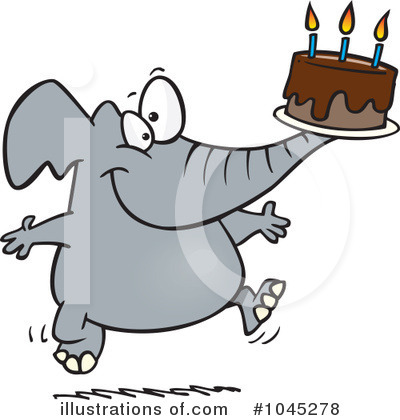 Royalty-Free (RF) Elephant Clipart Illustration by toonaday - Stock Sample #1045278