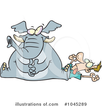 Royalty-Free (RF) Elephant Clipart Illustration by toonaday - Stock Sample #1045289