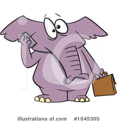 Royalty-Free (RF) Elephant Clipart Illustration by toonaday - Stock Sample #1045305