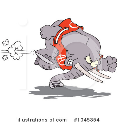 Royalty-Free (RF) Elephant Clipart Illustration by toonaday - Stock Sample #1045354