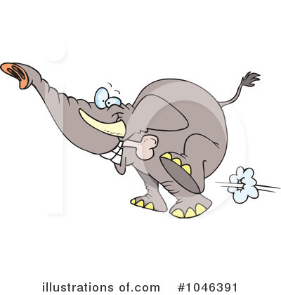 Royalty-Free (RF) Elephant Clipart Illustration by toonaday - Stock Sample #1046391