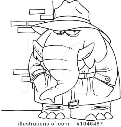 Royalty-Free (RF) Elephant Clipart Illustration by toonaday - Stock Sample #1046467
