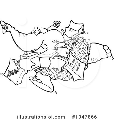 Royalty-Free (RF) Elephant Clipart Illustration by toonaday - Stock Sample #1047866