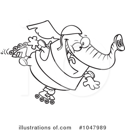 Royalty-Free (RF) Elephant Clipart Illustration by toonaday - Stock Sample #1047989