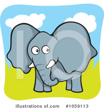 Royalty-Free (RF) Elephant Clipart Illustration by Any Vector - Stock Sample #1059113