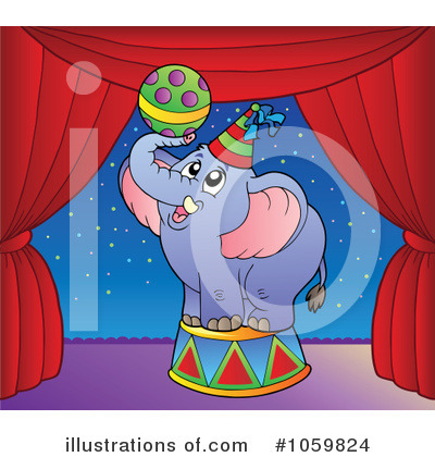 Royalty-Free (RF) Elephant Clipart Illustration by visekart - Stock Sample #1059824