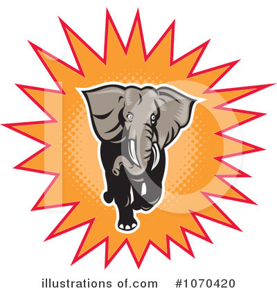 Royalty-Free (RF) Elephant Clipart Illustration by patrimonio - Stock Sample #1070420