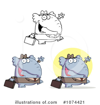Royalty-Free (RF) Elephant Clipart Illustration by Hit Toon - Stock Sample #1074421
