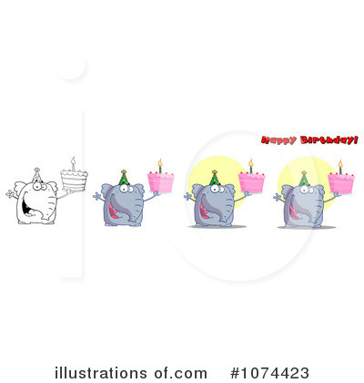 Royalty-Free (RF) Elephant Clipart Illustration by Hit Toon - Stock Sample #1074423