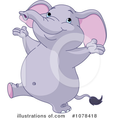 Royalty-Free (RF) Elephant Clipart Illustration by Pushkin - Stock Sample #1078418
