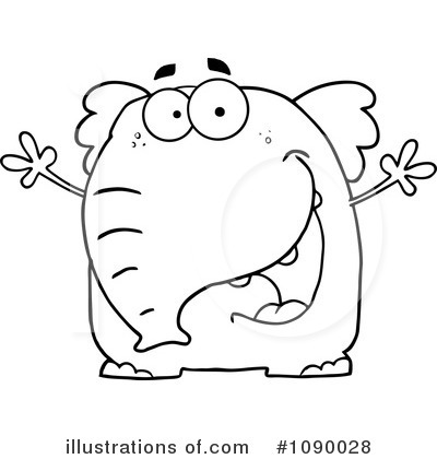 Royalty-Free (RF) Elephant Clipart Illustration by Hit Toon - Stock Sample #1090028