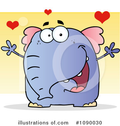 Royalty-Free (RF) Elephant Clipart Illustration by Hit Toon - Stock Sample #1090030