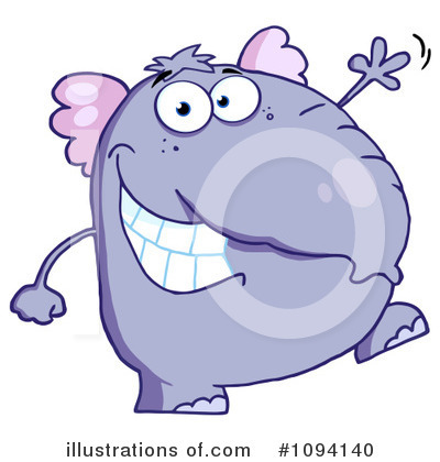 Royalty-Free (RF) Elephant Clipart Illustration by Hit Toon - Stock Sample #1094140