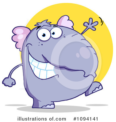Royalty-Free (RF) Elephant Clipart Illustration by Hit Toon - Stock Sample #1094141