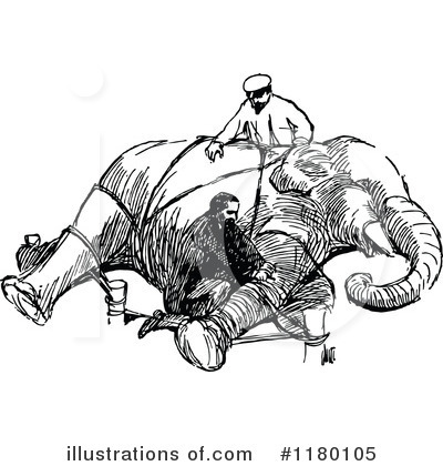 Royalty-Free (RF) Elephant Clipart Illustration by Prawny Vintage - Stock Sample #1180105