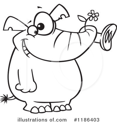 Royalty-Free (RF) Elephant Clipart Illustration by toonaday - Stock Sample #1186403