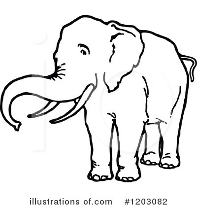 Royalty-Free (RF) Elephant Clipart Illustration by Prawny Vintage - Stock Sample #1203082