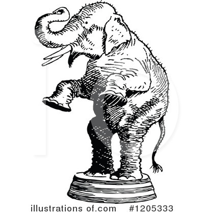 Royalty-Free (RF) Elephant Clipart Illustration by Prawny Vintage - Stock Sample #1205333