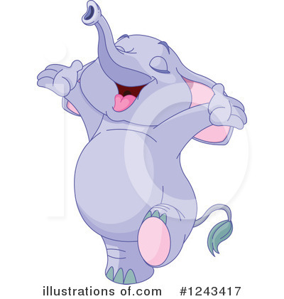 Royalty-Free (RF) Elephant Clipart Illustration by Pushkin - Stock Sample #1243417