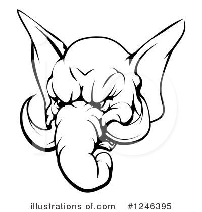 Royalty-Free (RF) Elephant Clipart Illustration by AtStockIllustration - Stock Sample #1246395