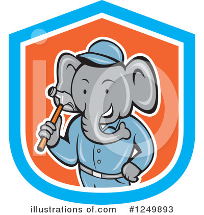 Royalty-Free (RF) Elephant Clipart Illustration by patrimonio - Stock Sample #1249893