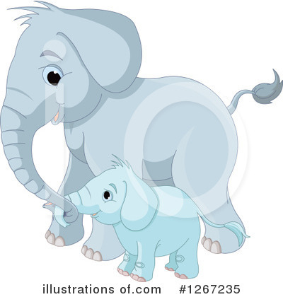 Royalty-Free (RF) Elephant Clipart Illustration by Pushkin - Stock Sample #1267235