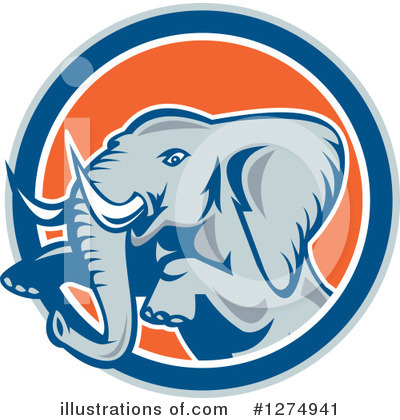 Royalty-Free (RF) Elephant Clipart Illustration by patrimonio - Stock Sample #1274941
