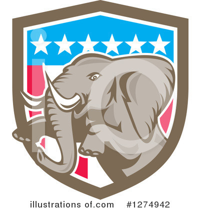 Royalty-Free (RF) Elephant Clipart Illustration by patrimonio - Stock Sample #1274942