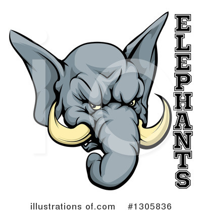 Royalty-Free (RF) Elephant Clipart Illustration by AtStockIllustration - Stock Sample #1305836