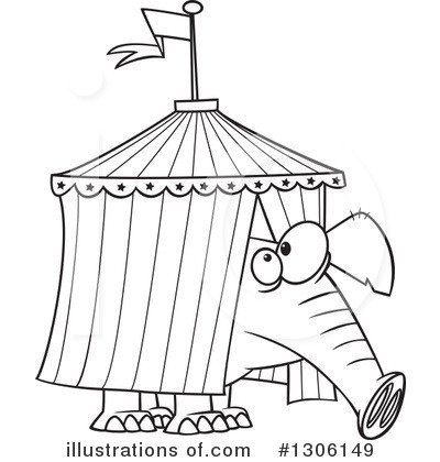 Royalty-Free (RF) Elephant Clipart Illustration by toonaday - Stock Sample #1306149