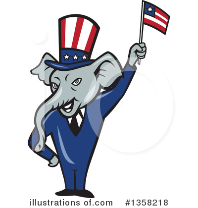 Royalty-Free (RF) Elephant Clipart Illustration by patrimonio - Stock Sample #1358218