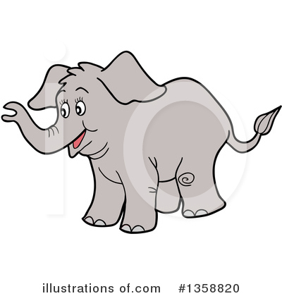 Royalty-Free (RF) Elephant Clipart Illustration by LaffToon - Stock Sample #1358820
