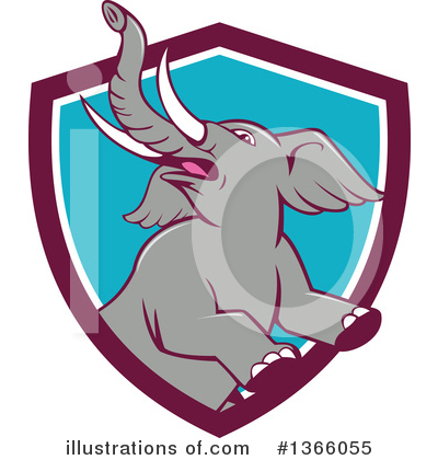 Royalty-Free (RF) Elephant Clipart Illustration by patrimonio - Stock Sample #1366055