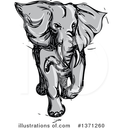 Royalty-Free (RF) Elephant Clipart Illustration by patrimonio - Stock Sample #1371260