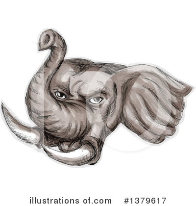 Royalty-Free (RF) Elephant Clipart Illustration by patrimonio - Stock Sample #1379617