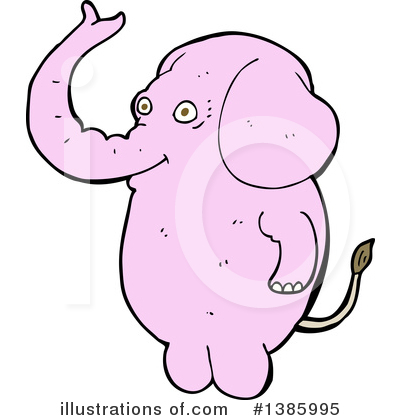 Pink Elephant Clipart #1385995 by lineartestpilot