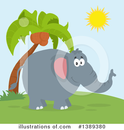 Royalty-Free (RF) Elephant Clipart Illustration by Hit Toon - Stock Sample #1389380