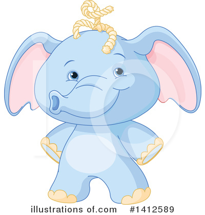 Royalty-Free (RF) Elephant Clipart Illustration by Pushkin - Stock Sample #1412589
